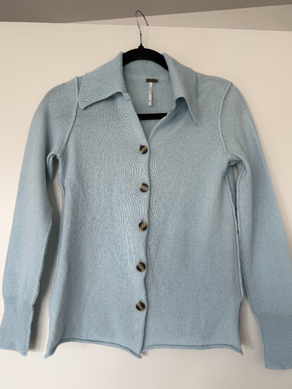 Free People Paloma Cashmere Cardi Light Blue XS